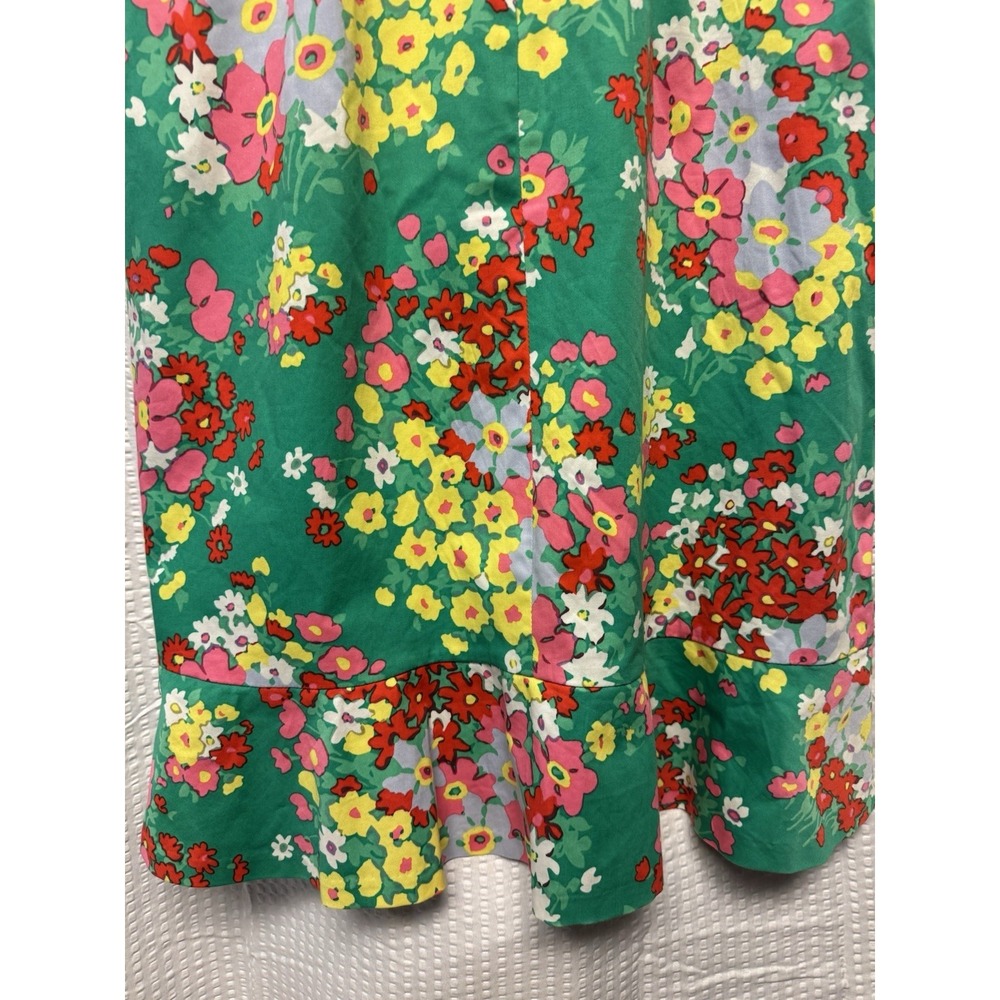 Talbots Women's SZ 2P Floral Sleeveless Fit and Flare Midi Dress‎ Green Pink - Picture 9 of 14